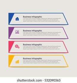 Infographic design template can be used for workflow layout, diagram, number options, web design. Infographic business concept with options, parts, steps or processes. Abstract background.