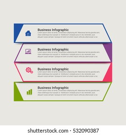 Infographic design template can be used for workflow layout, diagram, number options, web design. Infographic business concept with options, parts, steps or processes. Abstract background.