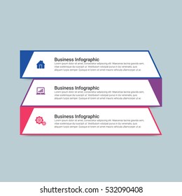 Infographic design template can be used for workflow layout, diagram, number options, web design. Infographic business concept with options, parts, steps or processes. Abstract background.