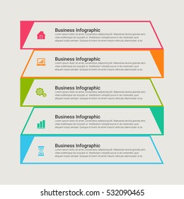 Infographic design template can be used for workflow layout, diagram, number options, web design. Infographic business concept with options, parts, steps or processes. Abstract background.