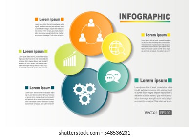 Infographic design template can be used for workflow layout, diagram, number options, web design