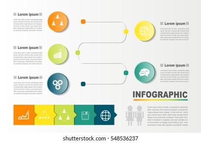Infographic design template can be used for workflow layout, diagram, number options, web design