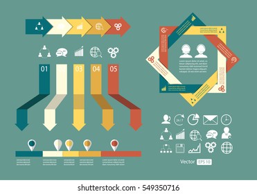 Infographic design template can be used for workflow layout, diagram, number options, web design