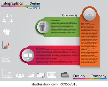Infographic design template can be used for workflow layout, diagram, number options, web design. Infographic business concept with options, parts, steps or processes. Colorful Banner,ICONSET