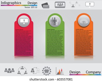 Infographic design template can be used for workflow layout, diagram, number options, web design. Infographic business concept with 3 options, parts, steps or processes. Colorful Banner