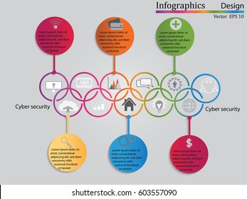 Infographic design template can be used for workflow layout, diagram, number options, web design. Infographic business concept with options, parts, steps or processes. Colorful Banner,ICONSET