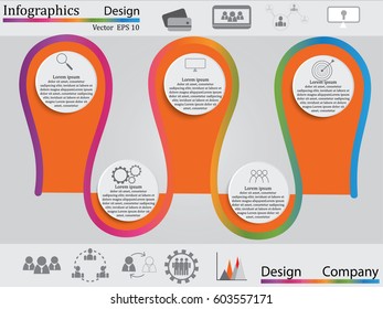 Infographic design template can be used for workflow layout, diagram, number options, web design. Infographic business concept with options, parts, steps or processes. Colorful Banner,ICONSET