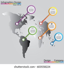 Infographic design template can be used for workflow layout, diagram, number options, web design. Infographic business concept with options, parts, steps or processes. Colorful Banner,ICON SET