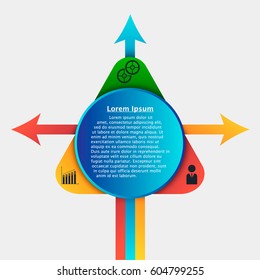 Infographic design template can be used for workflow layout, diagram, web design. Infographic business concept with triangle.