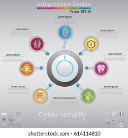 Infographic design template can be used for workflow layout, diagram, number options, web design. Infographic business concept with options, parts, steps or processes. Colorful Banner,ICONSET
