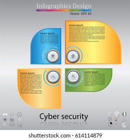 Infographic design template can be used for workflow layout, diagram, number options, web design. Infographic business concept with options, parts, steps or processes. Colorful Banner,ICONSET