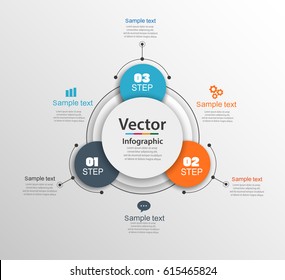 Infographic design template can be used for workflow layout, diagram, number options, web design. Infographic business concept with 3 options, parts, steps or processes.Vector eps 10