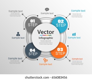 Infographic design template can be used for workflow layout, diagram, number options, web design. Infographic business concept with 4 options, parts, steps or processes.Vector eps 10
