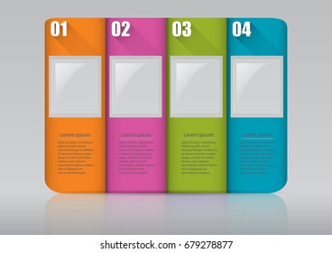 Infographic design template can be used for workflow layout, diagram, number options, web design. Infographic business concept with 4 options, parts, steps or processes. Abstract background.