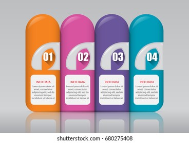 Infographic design template can be used for workflow layout, diagram, number options, web design. Infographic business concept with 4 options, parts, steps or processes. Abstract background.