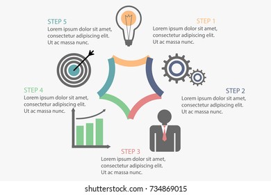 Infographic design template can be used for workflow layout, diagram, number options, web design. Infographic business concept with options, parts, steps or processes. Abstract background.