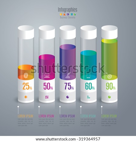 Infographic design template can be used for workflow layout, diagram, number options, web design. Infographic business concept with 5 options, parts, steps or processes. Abstract background.