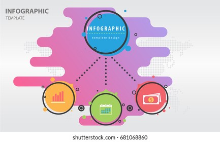 Infographic design template with circle 3 option