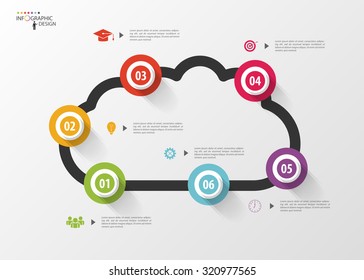 Infographic design template. Cloud. Modern business concept. Vector illustration