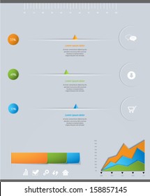 Infographic design template , colorful elements on the grey background. Eps 10 vector. 