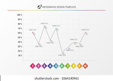 Infographic design template. Colorful line chart. Vector illustration