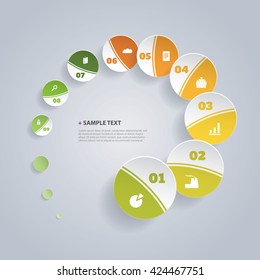 Infografische Design-Vorlage mit farbenfrohen Mustern