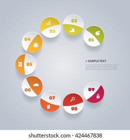 Infographic Design Template With Colorful Patterns