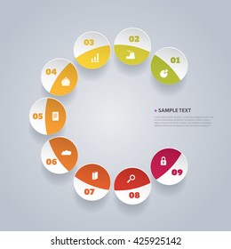 Infographic Design Template With Colorful Patterns
