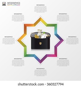 Infographic design template. Creative business case. Vector illustration.