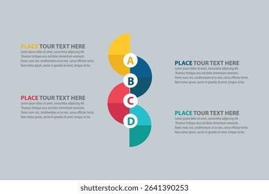  Infographic design template creative circle concept with four steps