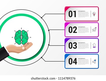 Infographic design template. Creative concept with 4 steps. Can be used for workflow layout, diagram, banner, webdesign. Vector illustration