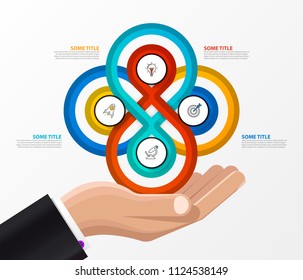 Infographic design template. Creative concept with 4 steps. Can be used for workflow layout, diagram, banner, webdesign. Vector illustration