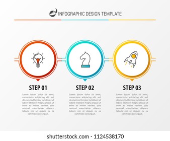 Infographic design template. Creative concept with 3 steps. Can be used for workflow layout, diagram, banner, webdesign. Vector illustration