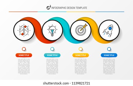 Infographic design template. Creative concept with 4 steps. Can be used for workflow layout, diagram, banner, webdesign. Vector illustration