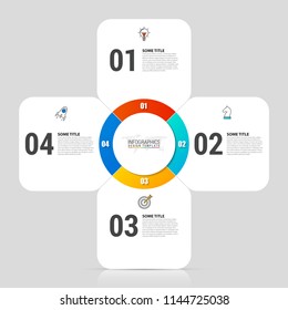 Infographic design template. Creative concept with 4 steps. Can be used for workflow layout, diagram, banner, webdesign. Vector illustration