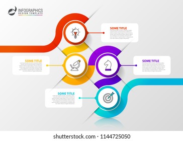 Infographic design template. Creative concept with 4 steps. Can be used for workflow layout, diagram, banner, webdesign. Vector illustration