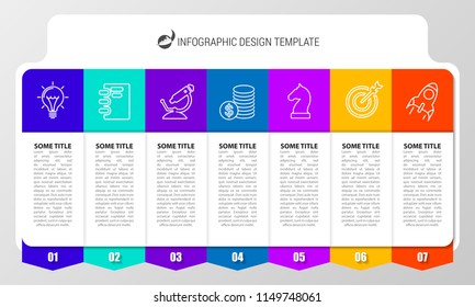 Infographic design template. Creative concept with 7 steps. Can be used for workflow layout, diagram, banner, webdesign. Vector illustration