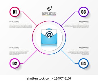 Infographic design template. Creative concept with 4 steps. Can be used for workflow layout, diagram, banner, webdesign. Vector illustration