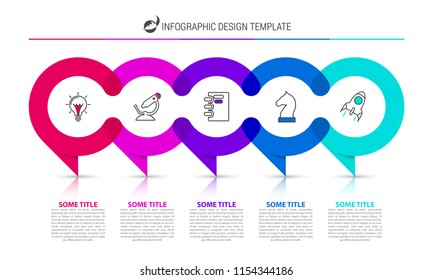 Infografische Design-Vorlage. Kreatives Konzept mit 5 Schritten. Kann für Workflow-Layout, Diagramm, Banner, Webdesign verwendet werden. Vektorgrafik