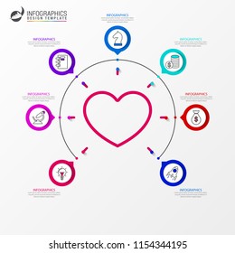 Infographic design template. Creative concept with 7 steps. Can be used for workflow layout, diagram, banner, webdesign. Vector illustration