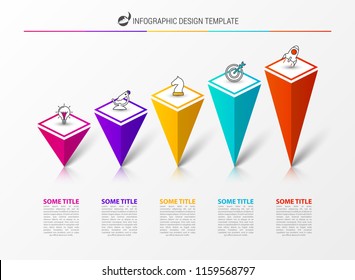 Infographic design template. Creative concept with 5 steps. Can be used for workflow layout, diagram, banner, webdesign. Vector illustration