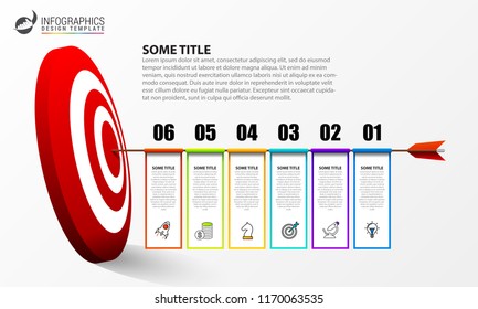 Infographic design template. Creative concept with 6 steps. Can be used for workflow layout, diagram, banner, webdesign. Vector illustration