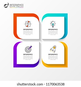 Infographic design template. Creative concept with 4 steps. Can be used for workflow layout, diagram, banner, webdesign. Vector illustration