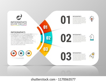 Infographic design template. Creative concept with 3 steps. Can be used for workflow layout, diagram, banner, webdesign. Vector illustration