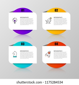 Infographic design template. Creative concept with 4 steps. Can be used for workflow layout, diagram, banner, webdesign. Vector illustration