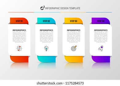 Infographic design template. Creative concept with 4 steps. Can be used for workflow layout, diagram, banner, webdesign. Vector illustration