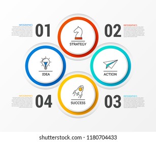 Infographic design template. Creative concept with 4 steps. Can be used for workflow layout, diagram, banner, webdesign. Vector illustration