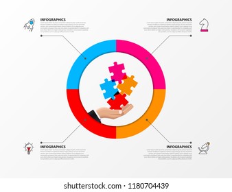 Infographic design template. Creative concept with 4 steps. Can be used for workflow layout, diagram, banner, webdesign. Vector illustration