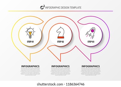 Infographic design template. Creative concept with 3 steps. Can be used for workflow layout, diagram, banner, webdesign. Vector illustration