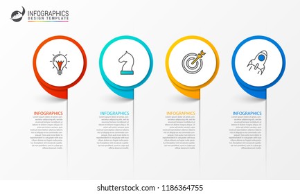 Infographic design template. Creative concept with 4 steps. Can be used for workflow layout, diagram, banner, webdesign. Vector illustration